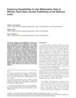 Exploring Possibilities to Use Bibliometric Data to Monitor Gold Open Access Publishing at the National Level