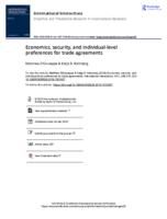 Economics, security, and individual-level preferences for trade agreements