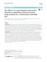 The effects of a psychological intervention directed at optimizing immune function: study protocol for a randomized controlled trial
