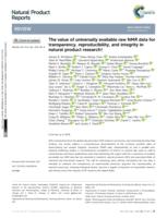 The value of universally available raw NMR data for transparency, reproducibility, and integrity in natural product research.