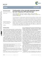 Conformation of bis-nitroxide polarizing agents by multi-frequency EPR