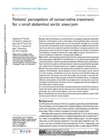 Patients’ perceptions of conservative treatment for a small abdominal aortic aneurysm