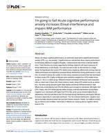 I’m going to fail! Acute cognitive performance anxiety increases threat-interference and impairs WM performance