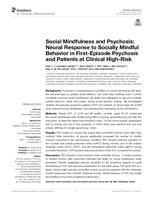 Social mindfulness and psychosis: neural response to socially mindful behavior in first-episode psychosis and patients at clinical high-risk