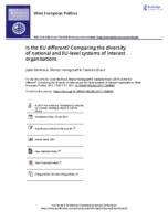 Is the EU different? Comparing the diversity of national and EU-level systems of interest representation