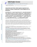 Altered bile acid profile in mild cognitive impairment and Alzheimer's disease: Relationship to neuroimaging and CSF biomarkers