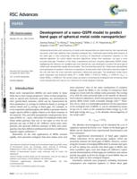 Development of a nano-QSPR model to predict band gaps of spherical metal oxide nanoparticles