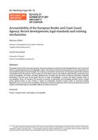 Accountability of the European Border and Coast Guard Agency: Recent developments, legal standards and existing mechanisms