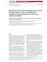 Development of the Leiden Independence Questionnaire for Support Staff: a measure of staff behaviour regarding promoting independence of people with intellectual disabilities