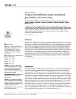 Progranulin deficiency leads to reduced glucocerebrosidase activity