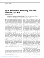 Syria, Productive Antinomy, and the Study of Civil War