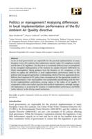 Politics or management? Analysing differences in local implementation performance of the EU Ambient Air Quality directive.