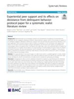 Experiential peer support and its effects on desistance from delinquent behavior: protocol paper for a systematic realist literature review