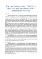 The Law Enforcement Directive: Conceptual Challenges of EU Directive 2016/680