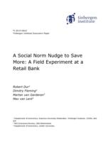 A Social Norm Nudge to Save More: A Field Experiment at a Retail Bank.