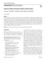 Anxiety in children with selective mutism: a meta-analysis