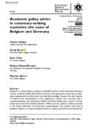Academic policy advice in consensus-seeking countries: the cases of Belgium and Germany