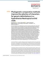 Phylogenetic comparative methods improve the selection of characters for generic delimitations in a hyperdiverse Neotropical orchid clade