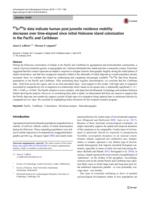 87Sr/86Sr data indicate human post-juvenile residence mobility decreases over time-elapsed since initial Holocene island colonization in the Pacific and Caribbean