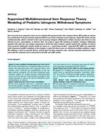 Supervised Multidimensional Item Response Theory Modeling of Pediatric Iatrogenic Withdrawal Symptoms