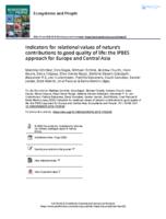 Indicators for relational values of nature’s contributions to good quality of life: the IPBES approach for Europe and Central Asia