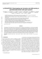 LoTSS/HETDEX: Disentangling star formation and AGN activity in gravitationally lensed radio-quiet quasars