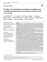 The direct oral anticoagulants rivaroxaban and dabigatran do not inhibit orthotopic growth and metastasis of human breast cancer in mice