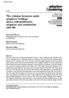 The relation between adult adoptees' feelings about relinquishment, adoption and satisfaction with life