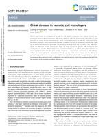 Chiral stresses in nematic cell monolayers