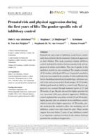 Prenatal risk and physical aggression during the first years of life: The gender-specific role of inhibitory control