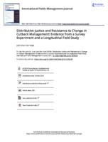 Distributive justice and resistance to change in cutback management: Evidence from a survey experiment and a longitudinal field study.