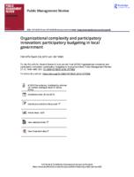 Organizational complexity and participatory innovation: participatory budgeting in local government