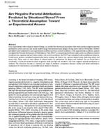 Are negative parental attributions predicted by situational stress? From a theoretical assumption toward an experimental answer.