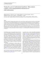 Testing the cycle of maltreatment hypothesis: Meta-analytic evidence of the intergenerational transmission of child maltreatment