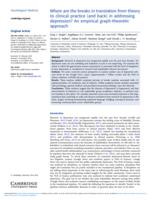 Where are the breaks in translation from theory to clinical practice (and back) in addressing depression? An empirical graph-theoretic approach