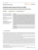 Modeling copper demand in China up to 2050: A business‐as‐usual scenario based on dynamic stock and flow analysis