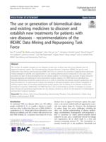 The use or generation of biomedical data and existing medicines to discover and establish new treatments for patients with rare diseases - recommendations of the IRDiRC Data Mining and Repurposing Task Force