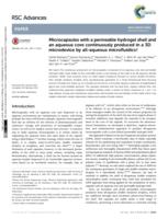 Microcapsules with a permeable hydrogel shell and an aqueous core continuously produced in a 3D microdevice by all-aqueous microfluidics