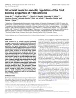 Structural basis for osmotic regulation of the DNA binding properties of H-NS proteins