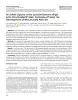 N-Linked Glycans in the Variable Domain of IgG Anti-Citrullinated Protein Antibodies Predict the Development of Rheumatoid Arthritis