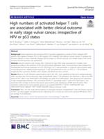 High numbers of activated helper T cells are associated with better clinical outcome in early stage vulvar cancer, irrespective of HPV or p53 status