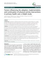 Factors influencing the adoption, implementation, and continuation of physical activity interventions in primary health care: a Delphi study