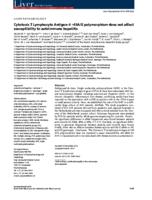 Cytotoxic T Lymphocyte Antigen-4+49A/G polymorphism does not affect susceptibility to autoimmune hepatitis