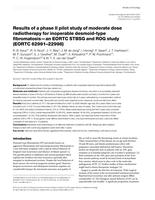 Results of a phase II pilot study of moderate dose radiotherapy for inoperable desmoid-type fibromatosis-an EORTC STBSG and ROG study (EORTC 62991-22998)