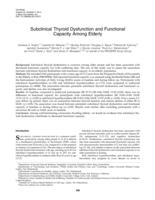 Subclinical Thyroid Dysfunction and Functional Capacity Among Elderly