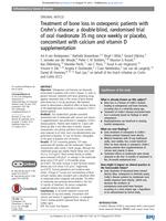 Treatment of bone loss in osteopenic patients with Crohn's disease: a double-blind, randomised trial of oral risedronate 35 mg once weekly or placebo, concomitant with calcium and vitamin D supplementation