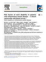 Risk factors of work disability in patients with inflammatory bowel disease - A Dutch nationwide web-based survey Work disability in inflammatory bowel disease