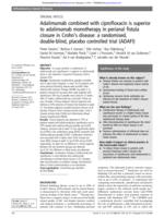 Adalimumab combined with ciprofloxacin is superior to adalimumab monotherapy in perianal fistula closure in Crohn's disease: a randomised, double-blind, placebo controlled trial (ADAFI)