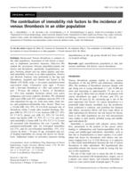 The contribution of immobility risk factors to the incidence of venous thrombosis in an older population