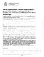 Repeat prescriptions of guideline-based secondary prevention medication in patients with type 2 diabetes and previous myocardial infarction in Dutch primary care